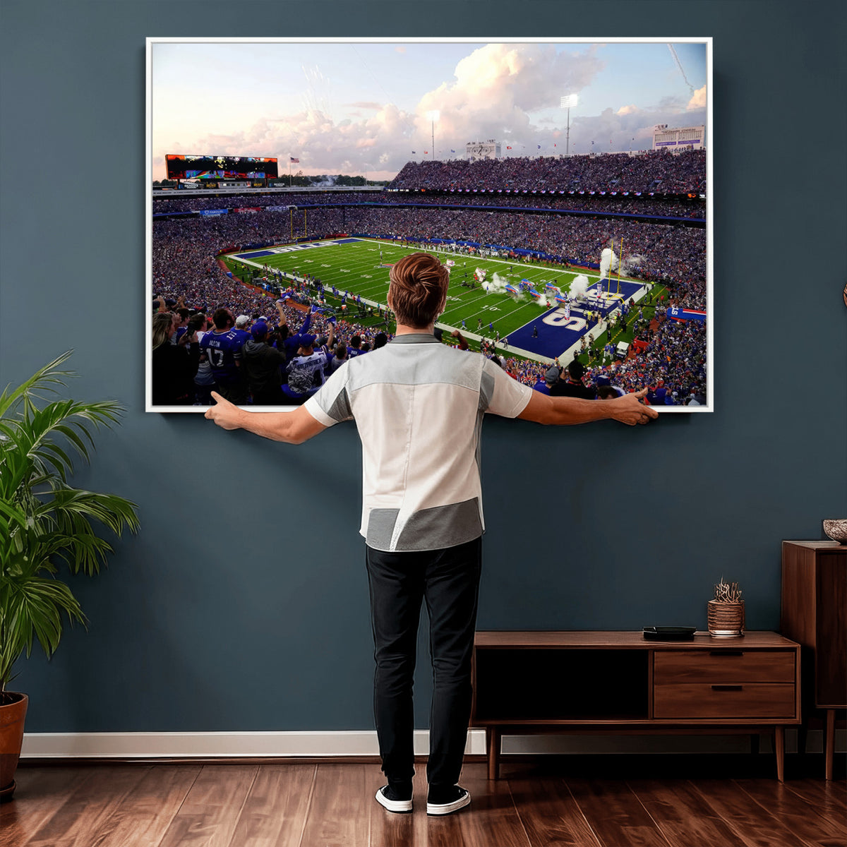64066-MGV-CV-36X24 - Buffalo Bills Football Team Print - Buffalo Highmark Stadium Wall Art Canvas Print