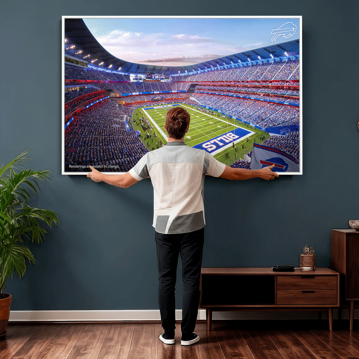 57873-MGV-CV-36X24 - Buffalo Bills Football Team Print Canvas - Buffalo Highmark Stadium Wall Art Canvas Print