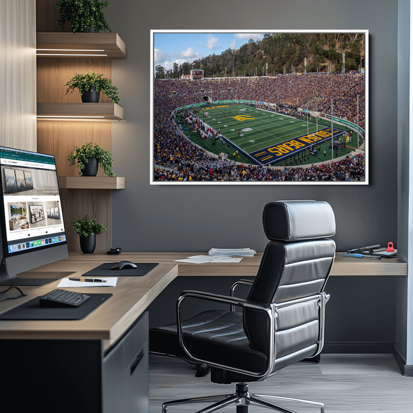 38054-MGV-CV-36X24-University of California Golden Bears Football Team Print - Berkeley California Memorial Stadium Art Canvas Print