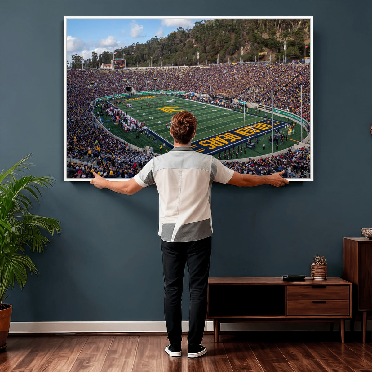 38054-MGV-CV-36X24 - University of California Golden Bears Football Team Print - Berkeley California Memorial Stadium Art