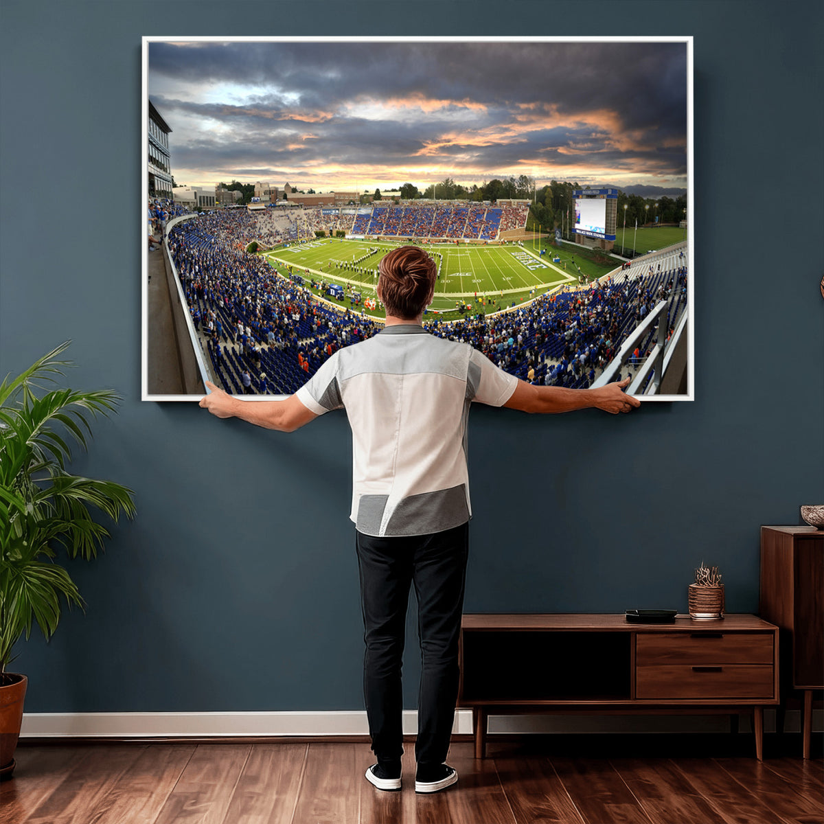 60433-MGV-CV-36X24 - Duke University Blue Devils Football Team Print, Durham