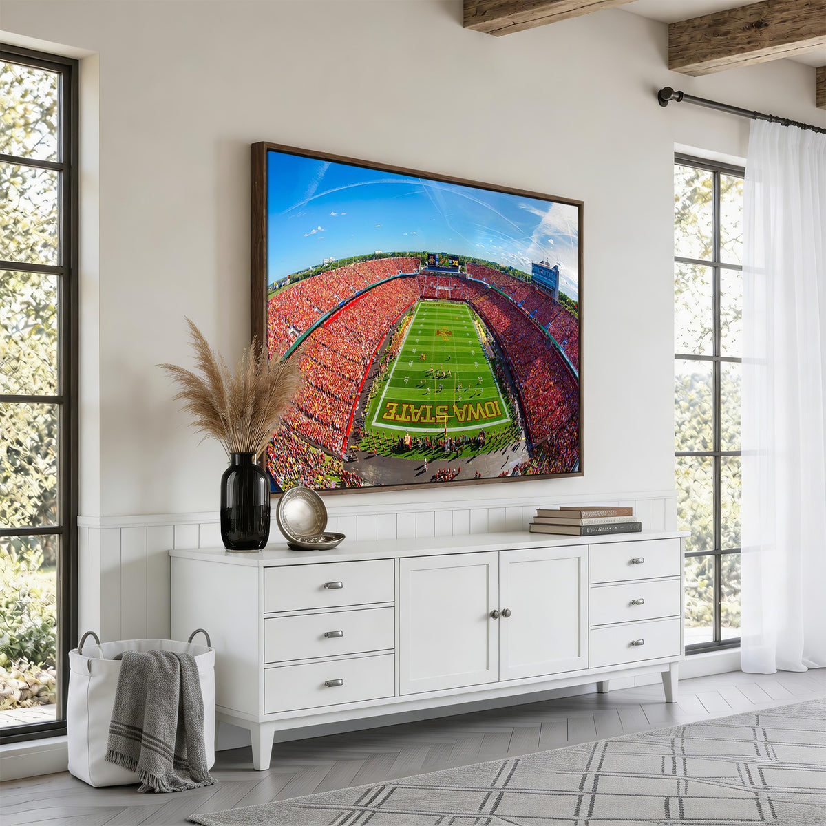 36706-MGV-CV-24X16 - Iowa State University Cyclones Football Team Print, Ames, Framed and Ready to Hang