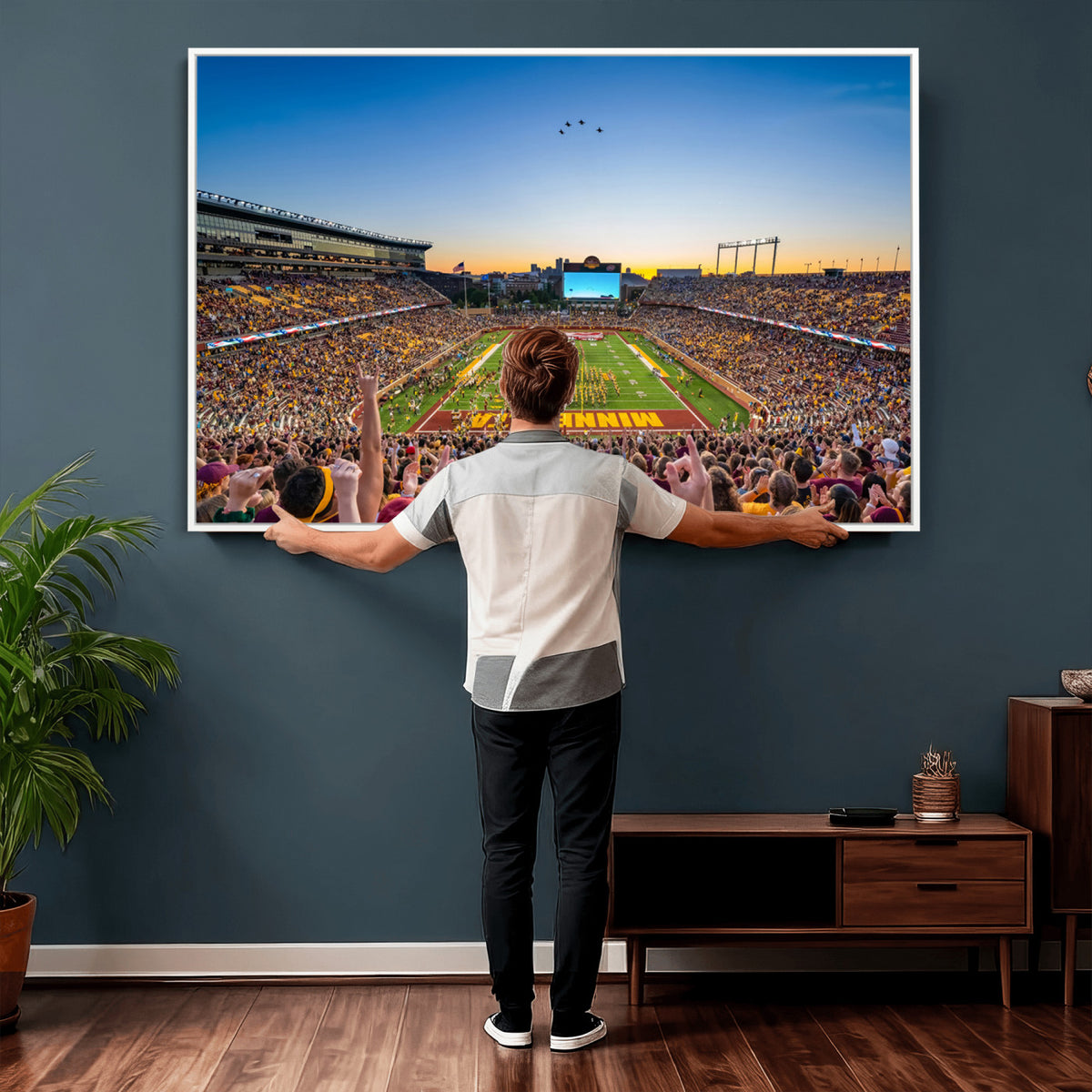 84421-MGV-CV-36X24 - University of Minnesota Golden Gophers Art Print, Football Team Print - Minneapolis Huntington Bank