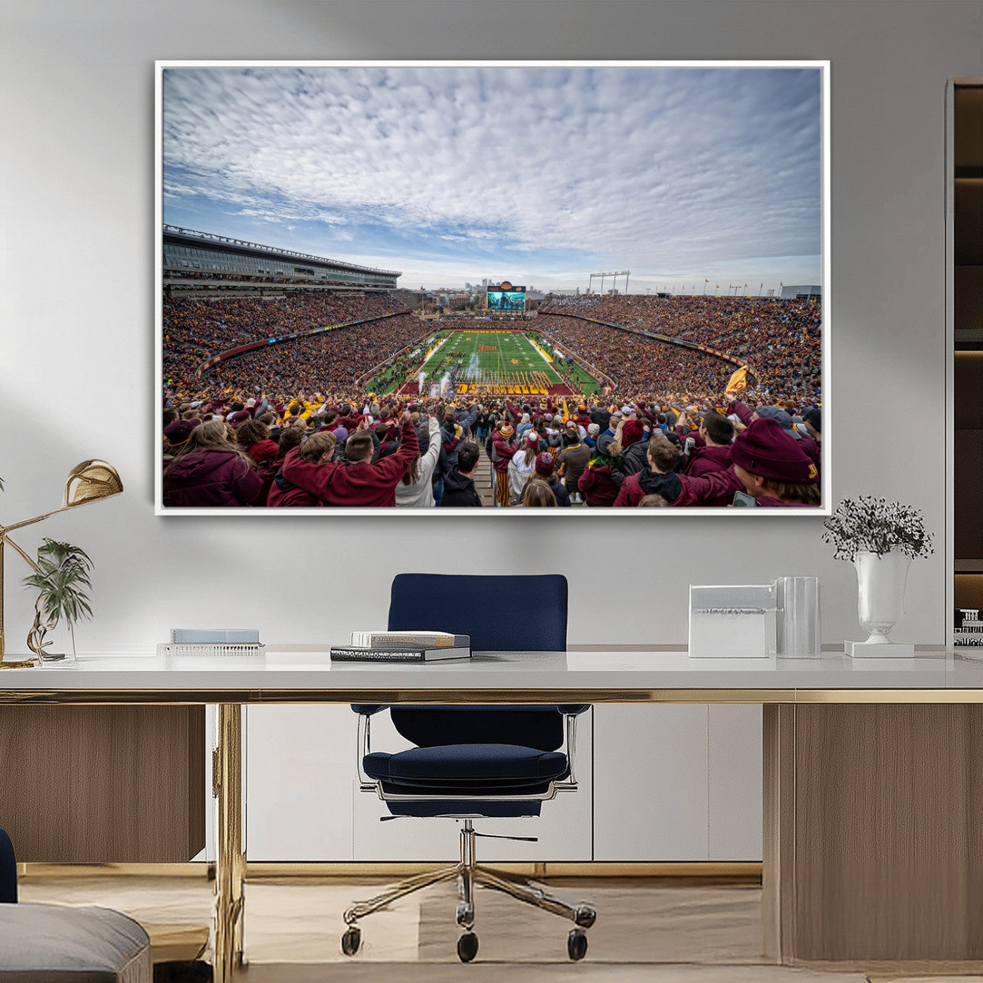 MGV-FC-36X24 - University of Minnesota Golden Gophers Football Team Print - Minneapolis Huntington Bank Stadium Art