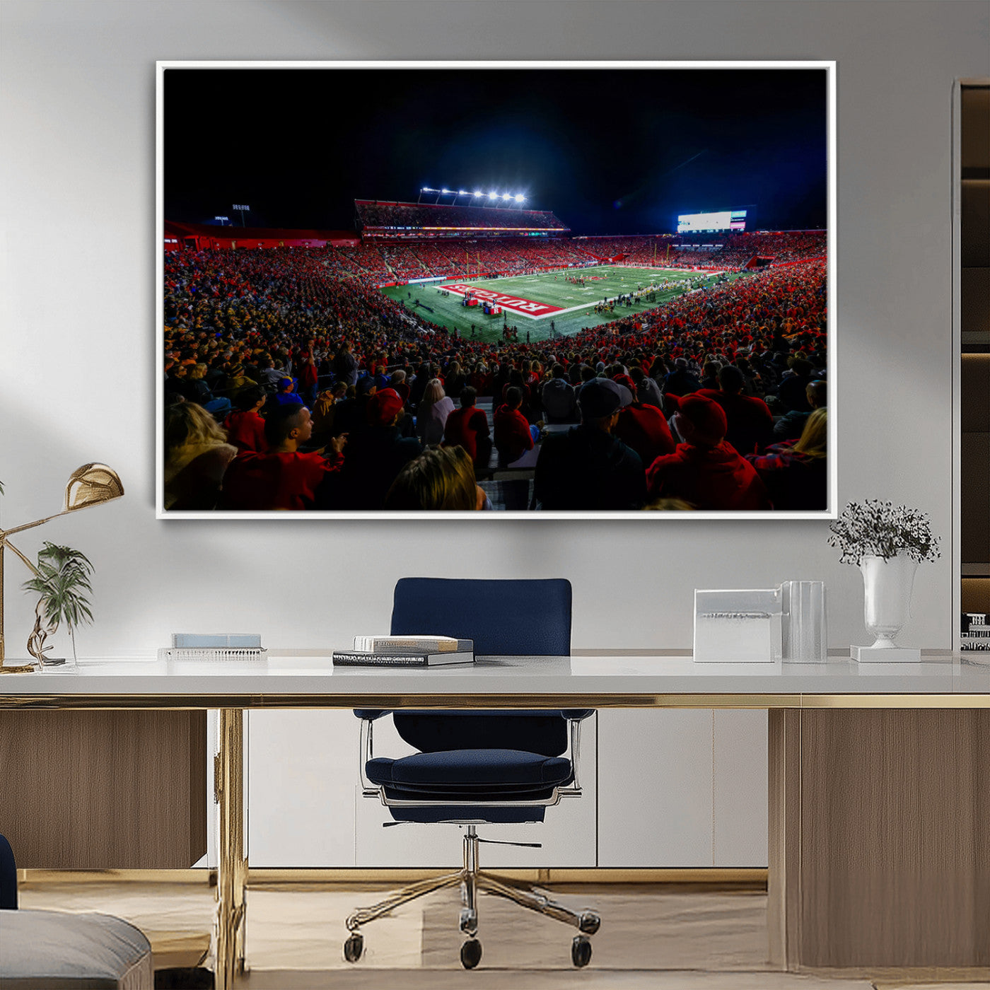 MGV-FC-36X24 - Rutgers Scarlet Knights Football Team Print - SHI Stadium, Piscataway Wall Art Canvas Print