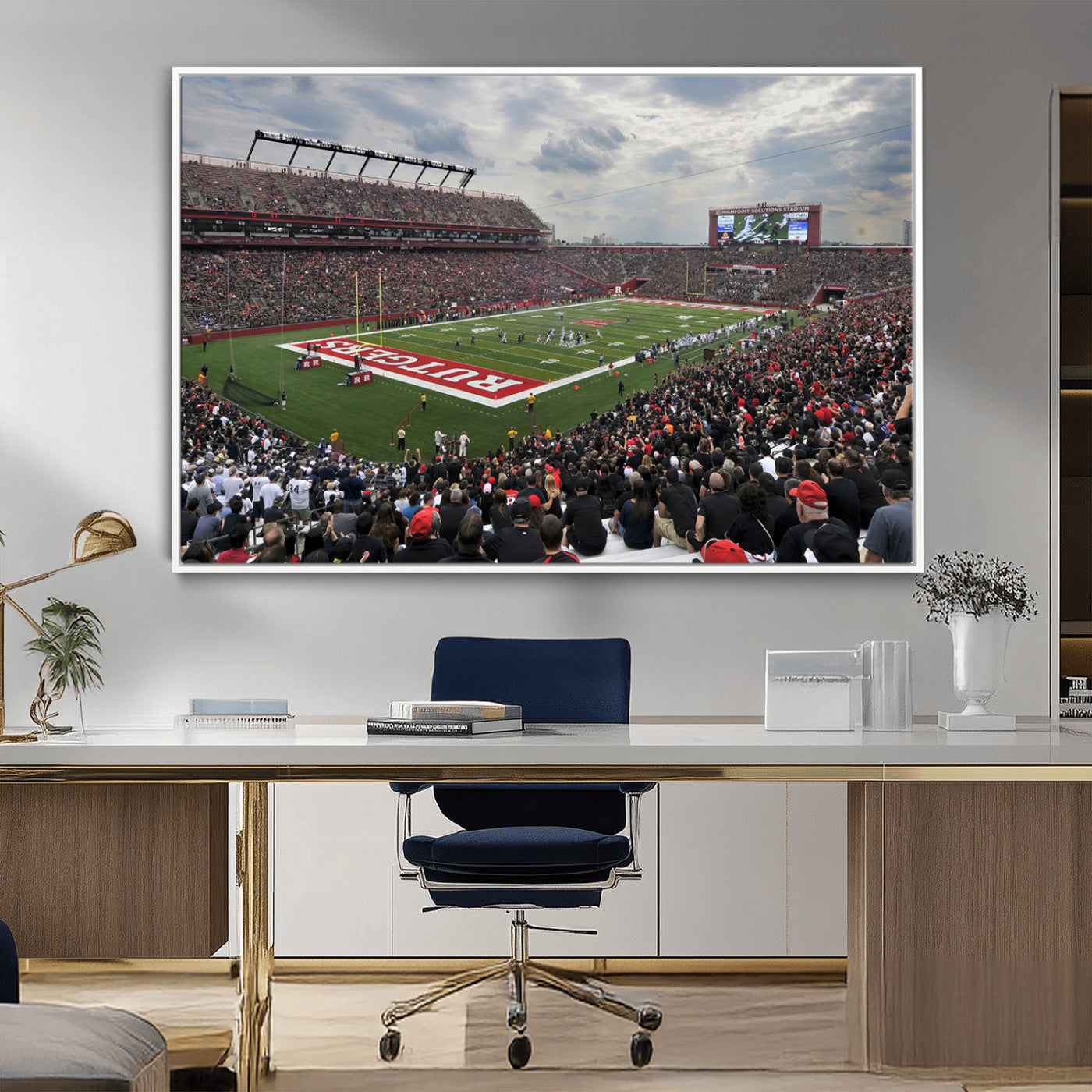 MGV-FC-36X24 - Rutgers Scarlet Knights Football Team Print - SHI Stadium, Piscataway Wall Art Canvas Print