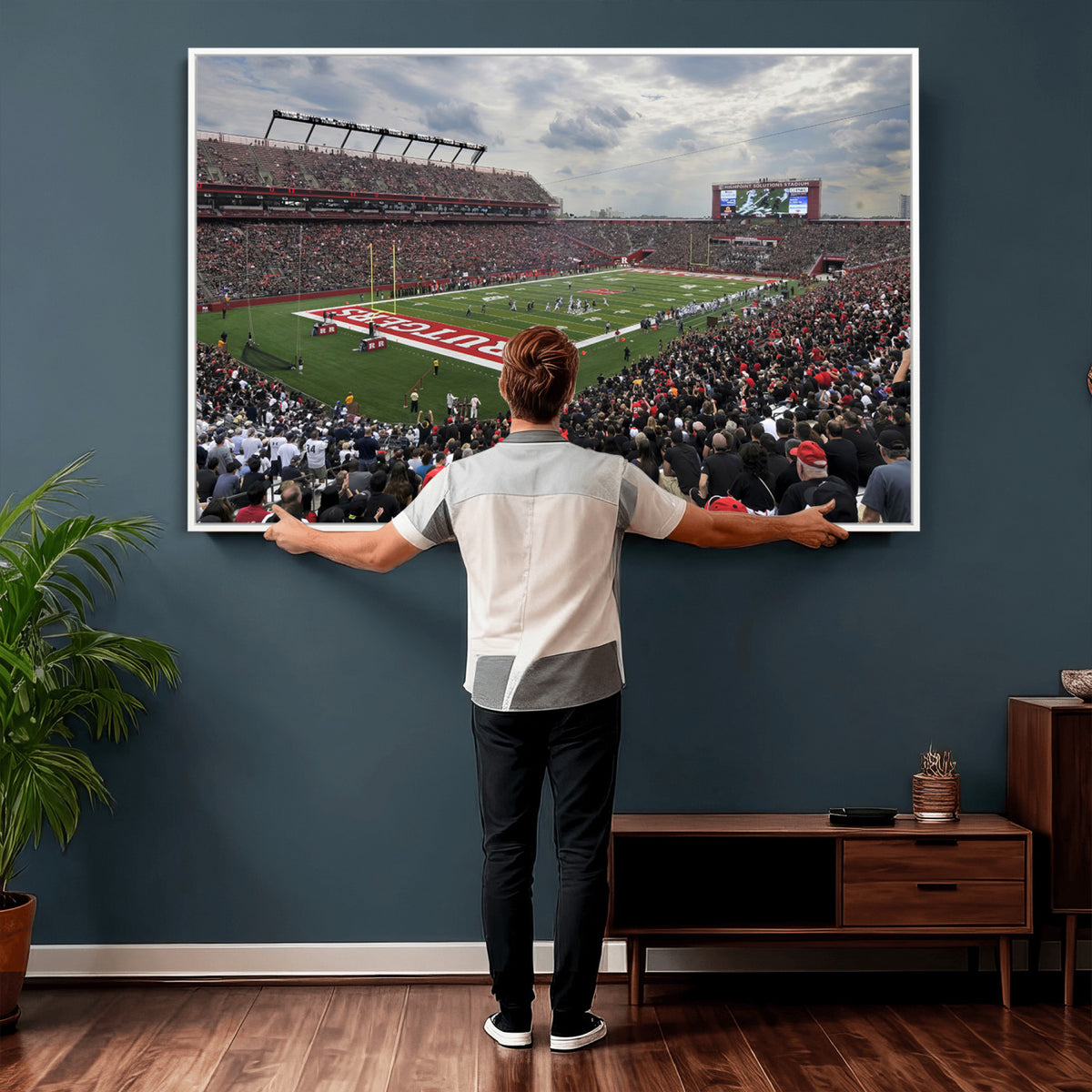 66777-MGV-CV-36X24 - Rutgers Scarlet Knights Football Team Print, SHI Stadium