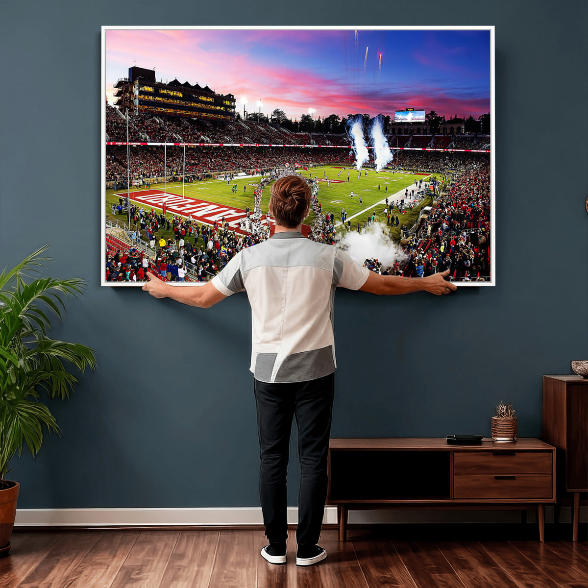25557-PAN-FL-20X10 - Stanford University Cardinal Football Team Print - Stanford Stadium Wall Art Canvas Print