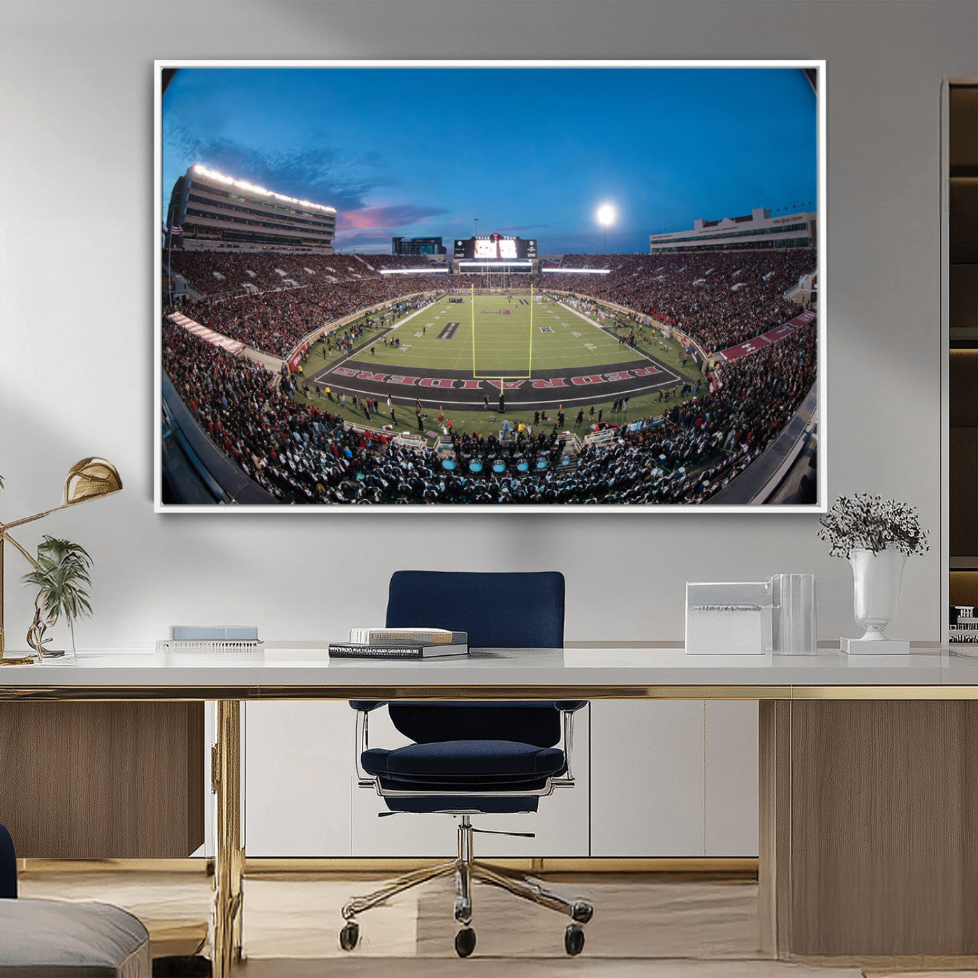 MGV-FC-36X24 - Texas Tech Red Raiders Canvas, Framed Football Team Print - Lubbock Jones AT&T Stadium Wall Art
