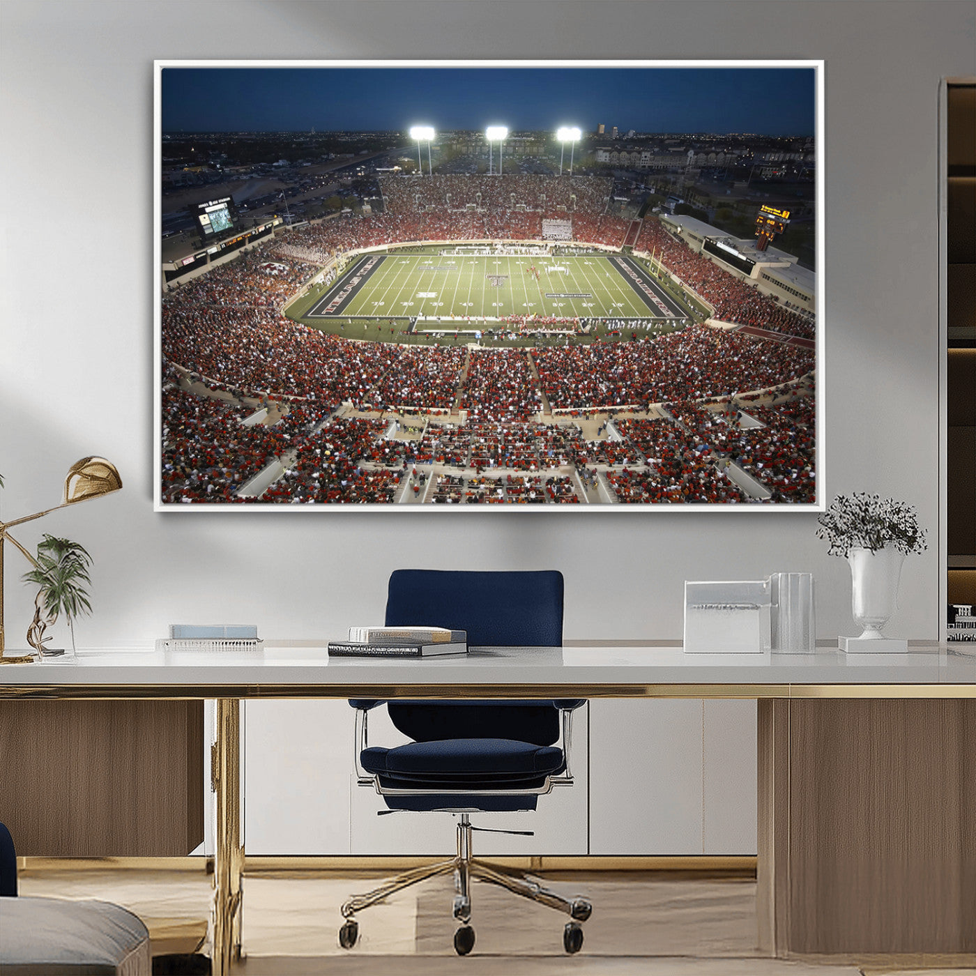 MGV-FC-36X24 - Texas Tech Red Raiders Football Team Print - Lubbock Jones AT&T Stadium Wall Art Canvas Print