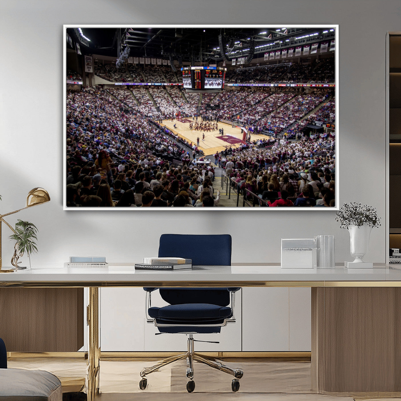 MGV-FC-36X24 - University of Nebraska Cornhuskers Basketball Team Print - Lincoln Red Arena Wall Art Canvas Print