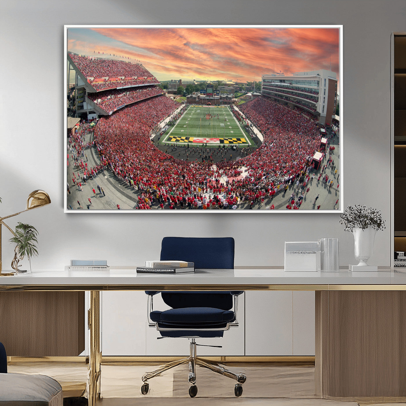 MGV-FC-36X24 - University of Maryland Terrapins Football Team Print - College Park SECU Stadium Wall Art Canvas