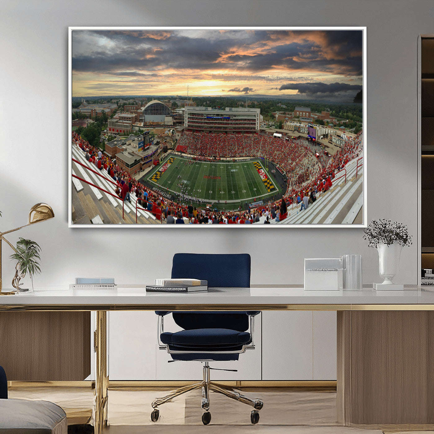 MGV-FC-36X24 - University of Maryland Terrapins Football Team Print - College Park SECU Stadium Wall Art Canvas