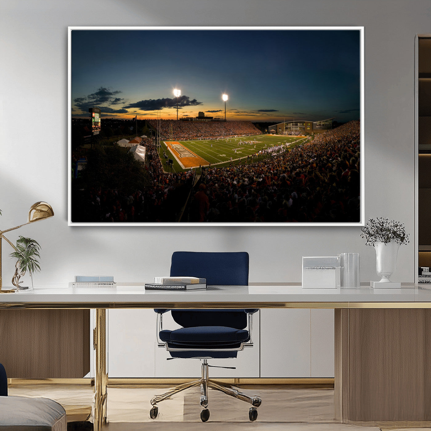 MGV-FC-36X24 - Ball State Cardinals Football Team Print - Muncie Scheumann Stadium Wall Art Canvas Print