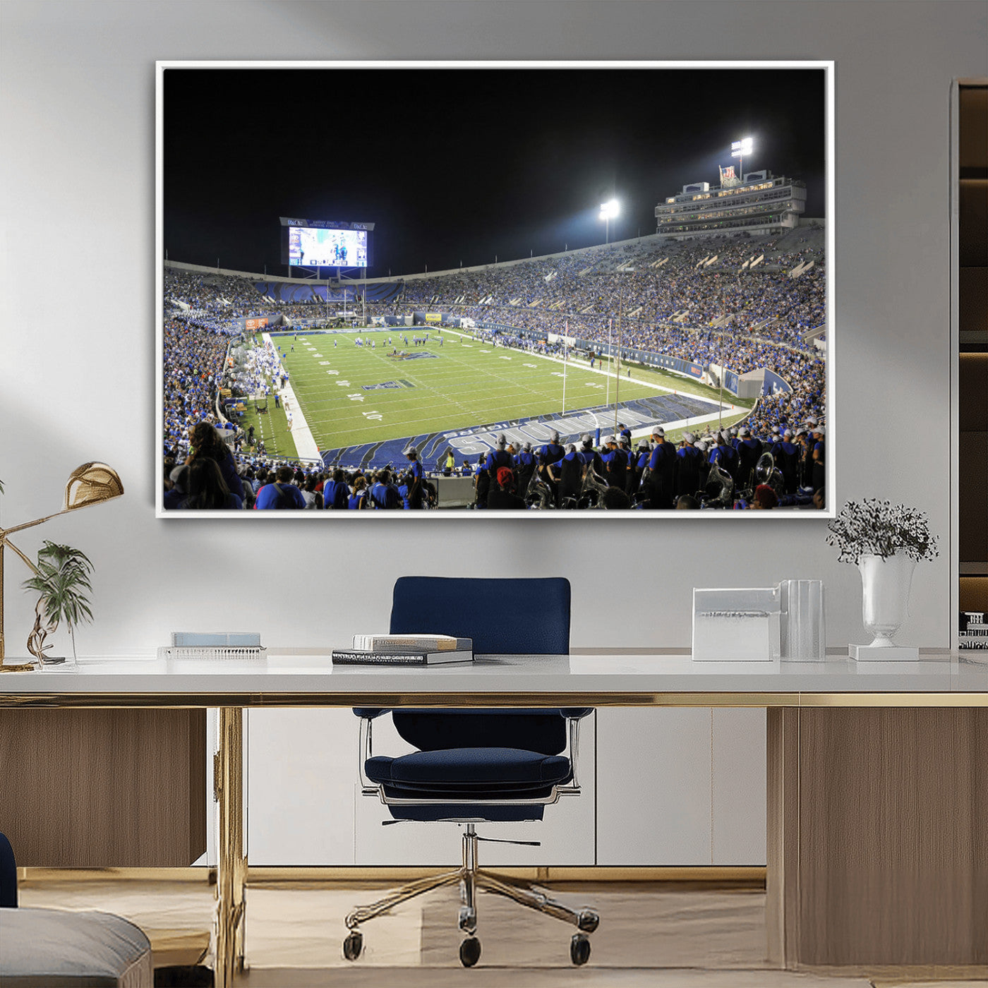 MGV-FC-36X24 - University of Memphis Tigers Football Team Print - Memphis Simmons Bank Liberty Stadium Wall Art