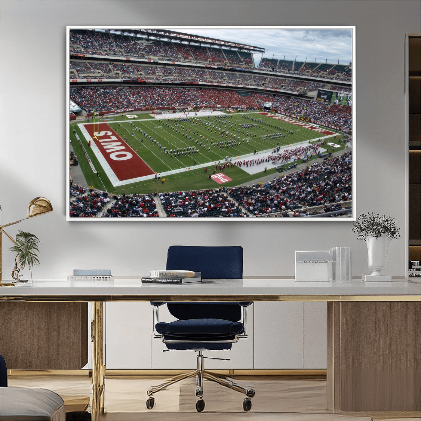MGV-FC-36X24 - The Temple University Owls Athletics Team Print - Philadelphia Lincoln Financial Field Stadium Wall