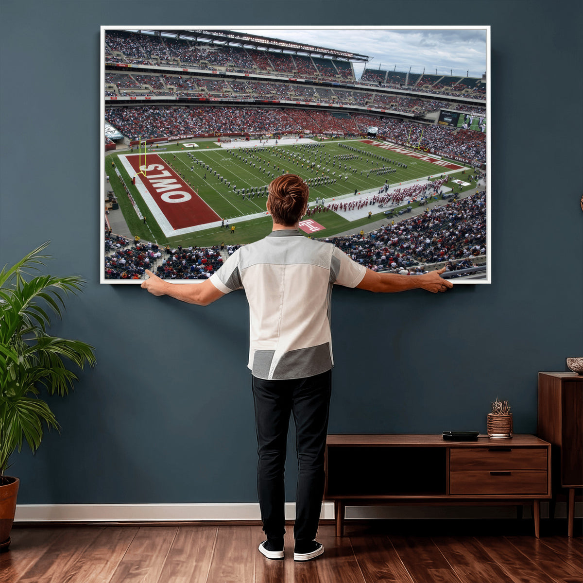 15310-PAN-FL-20X10 - The Temple University Owls Athletics Team Print - Philadelphia Lincoln Financial Field Stadium Wall