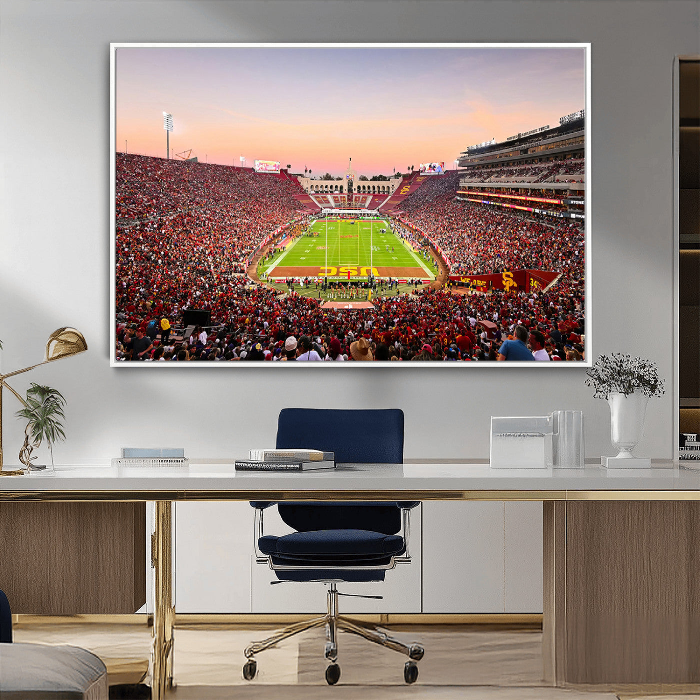 MGV-FC-36X24 - The University of Southern California USC Trojans Football Team Print - Los Angeles Memorial