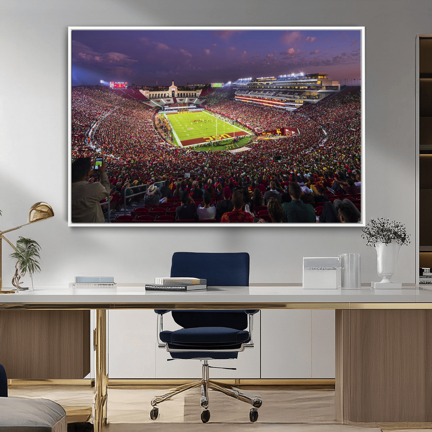MGV-FC-36X24 - The University of Southern California USC Trojans Football Team Print - Los Angeles Memorial