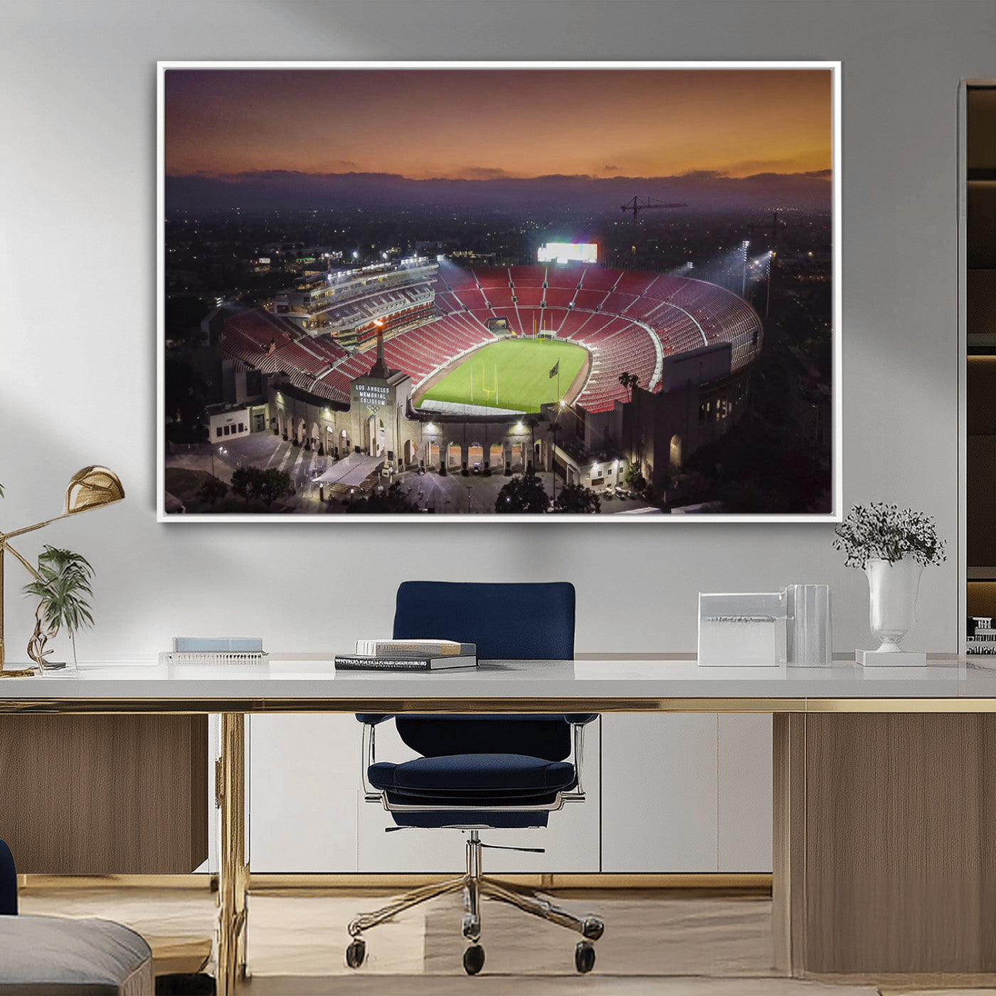 MGV-FC-36X24 - The University of Southern California USC Trojans Football Team Print - Los Angeles Memorial