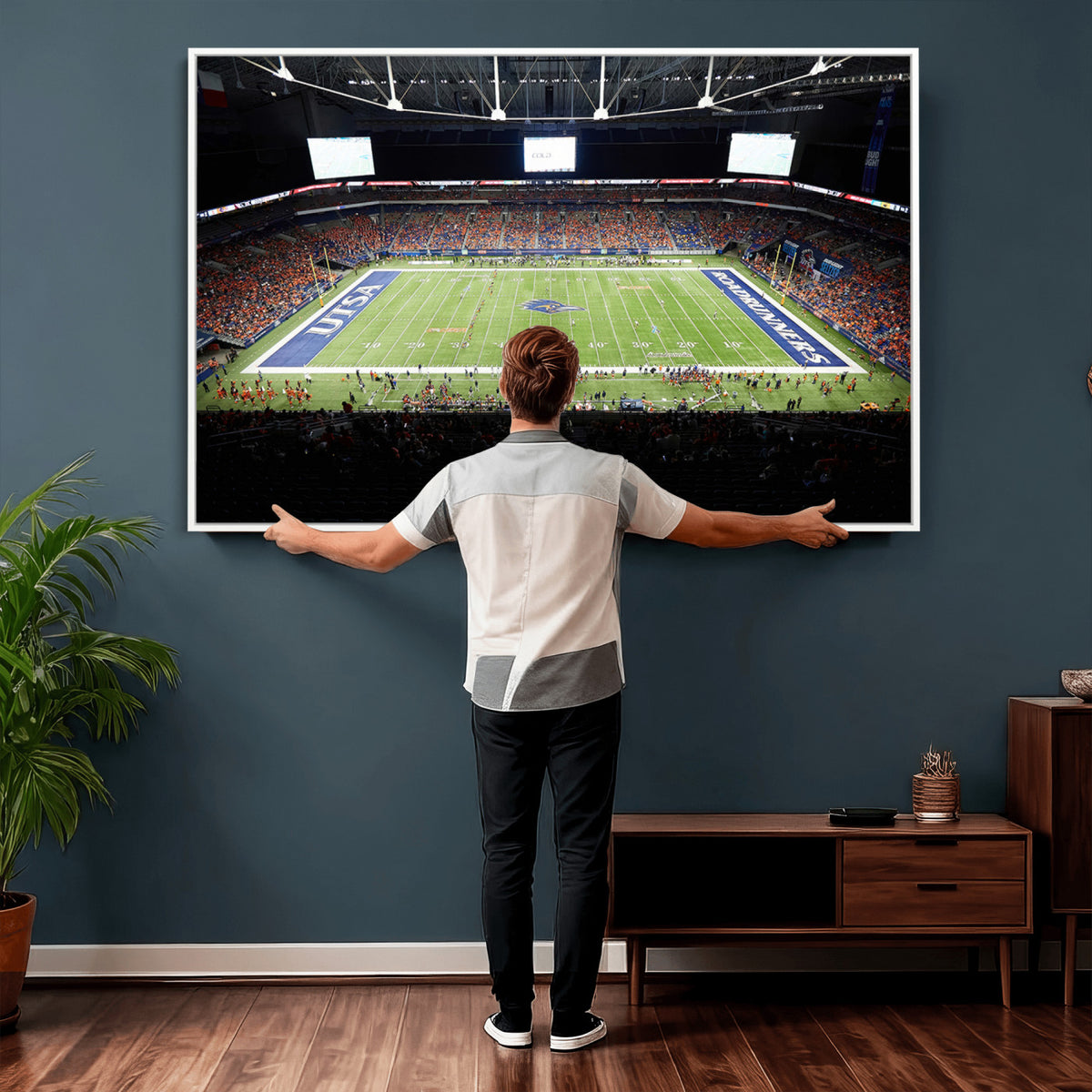 98617-MGV-CV-36X24 - The University of Texas at San Antonio Roadrunners Football Team Print, San Antonio Alamodome