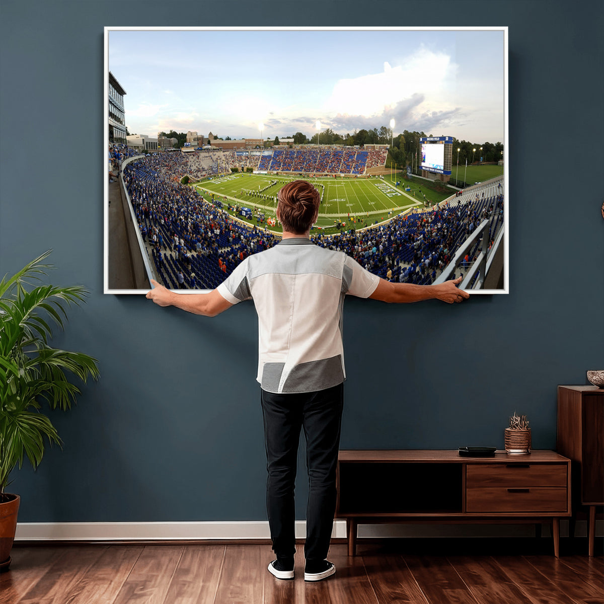 44850-MGV-CV-36X24 - The Duke University Blue Devils Football Team Print, Durham