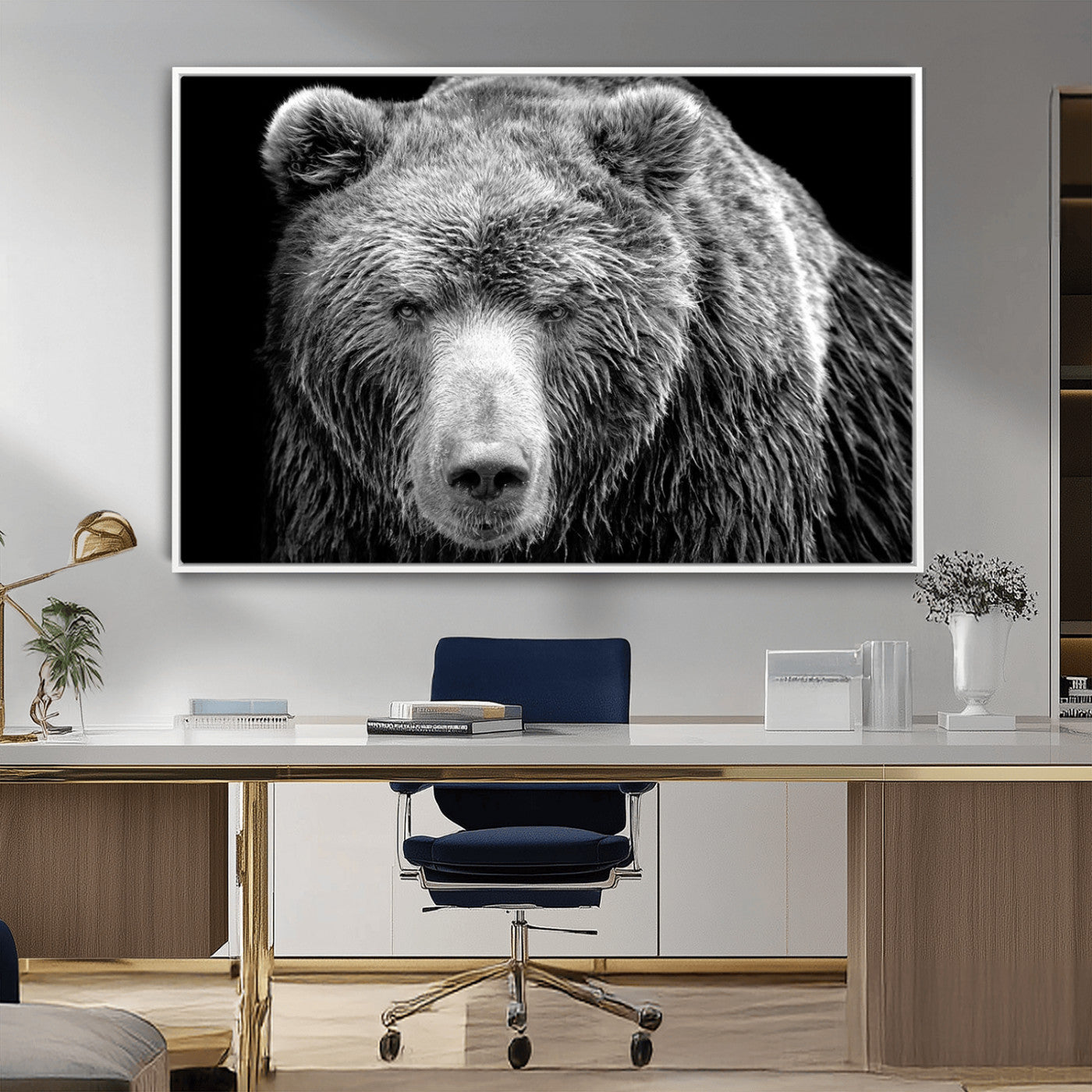 MGV-FC-36X24 - 399 Grizzly Bear Canvas Print | Ready to Hang Wall Art | Rustic Farmhouse & Cabin Decor | Wildlife