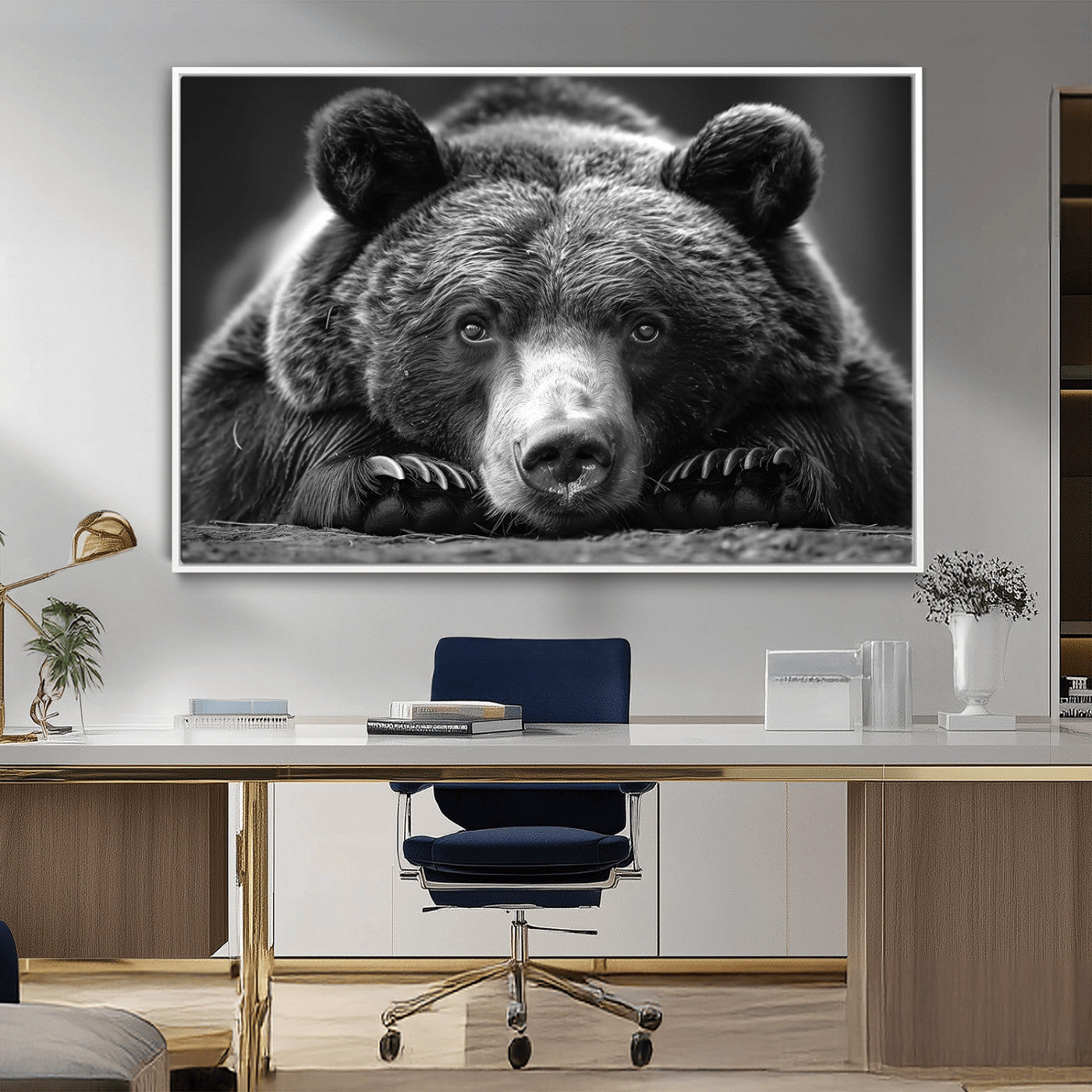 MGV-FC-36X24 - Resting Grizzly 399 Bear Canvas Print | Ready to Hang Wall Art | Rustic Cabin & Farmhouse Decor |