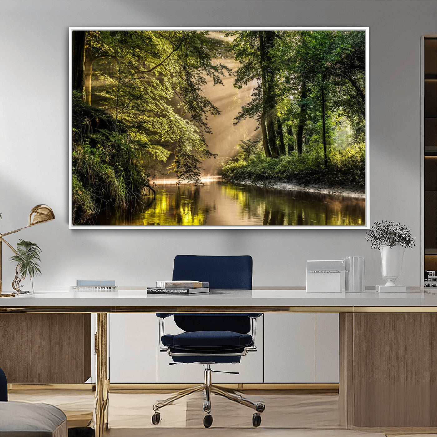 MGV-FC-36X24 - Forest Wall Art Print | River Landscape Wall Art | Perfect for Farmhouse Wall Decor, Cabin Wall Art