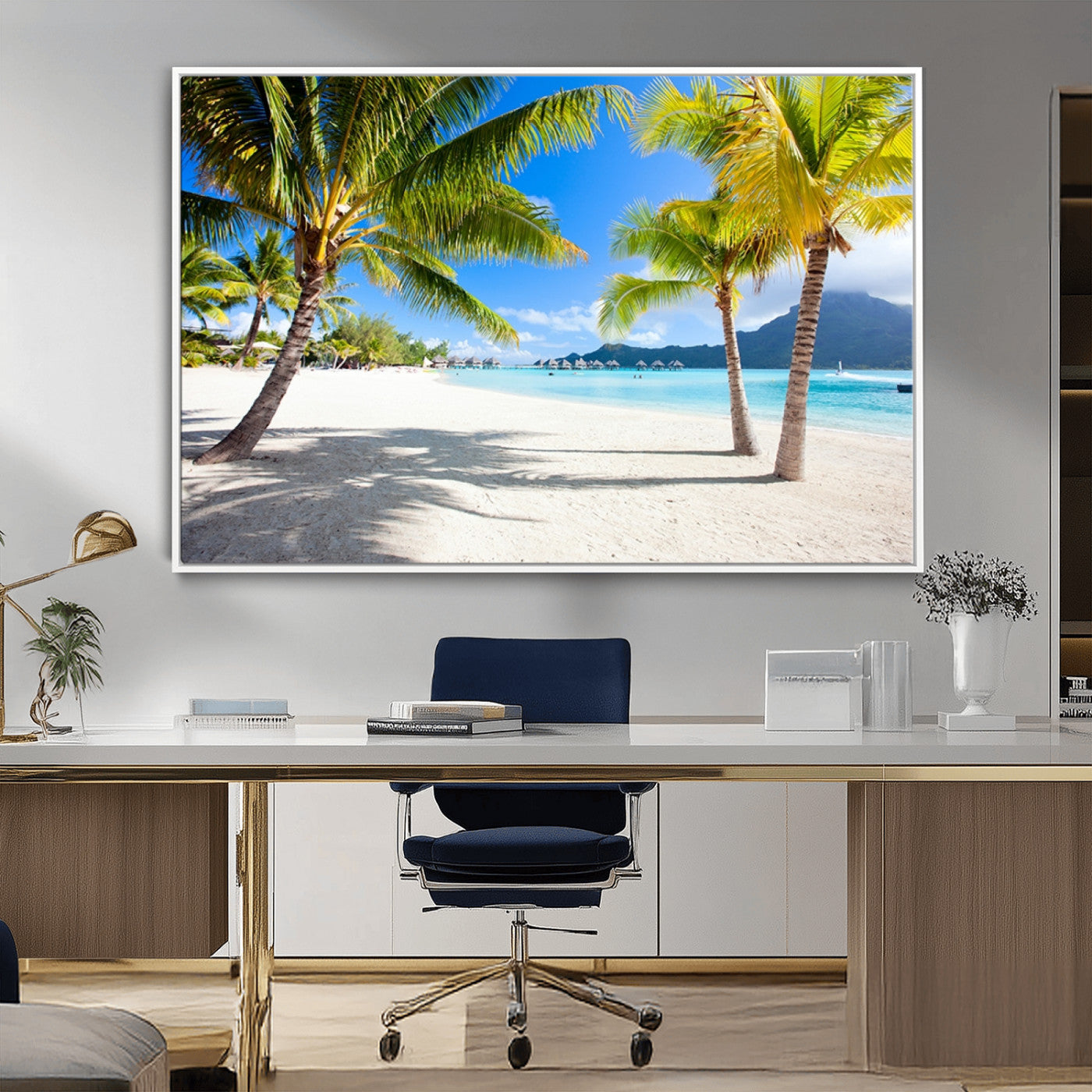 MGV-FC-36X24 - Blue Beach and Sea Wall Art Canvas Print