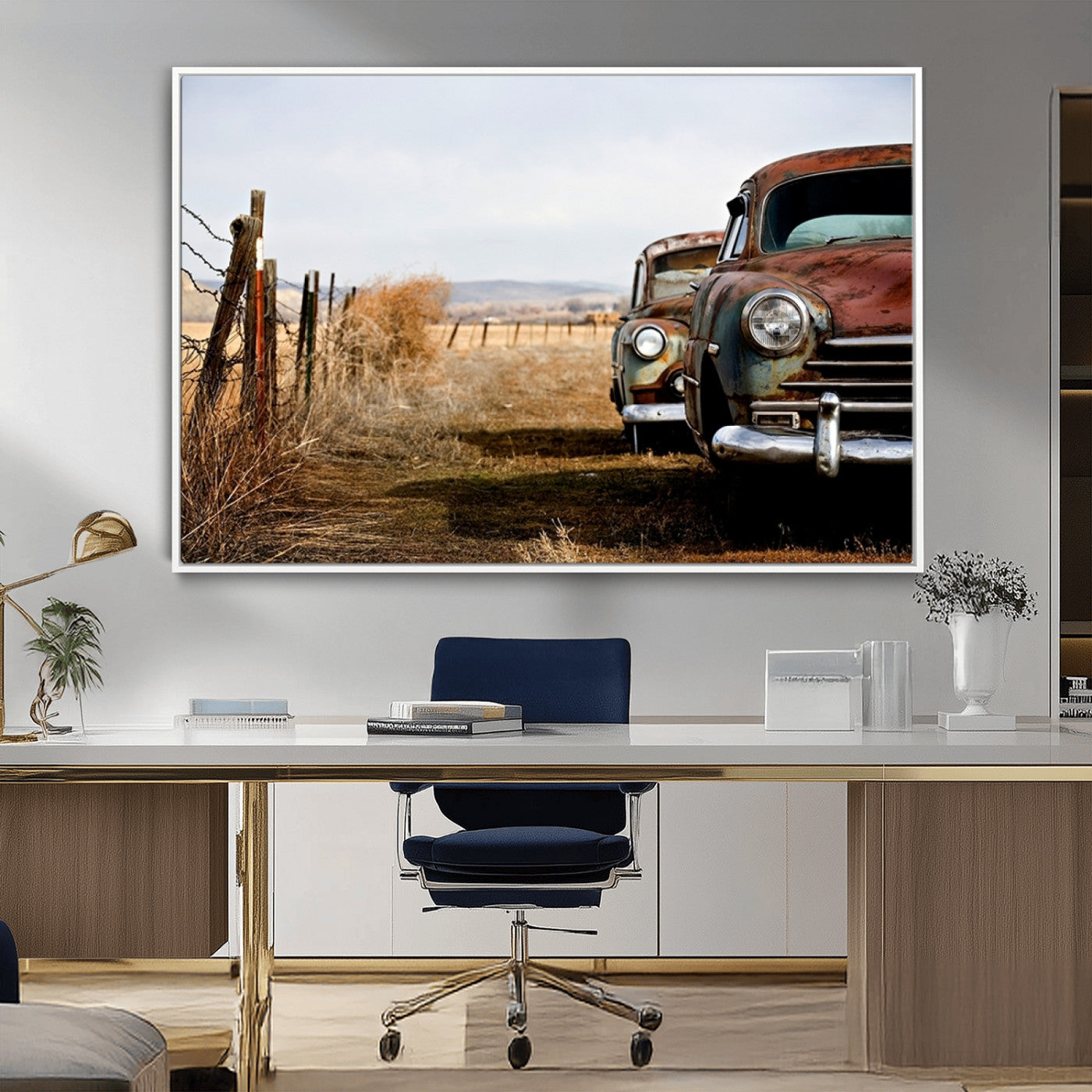 MGV-FC-36X24 - Old Rustic Classic Car Wall Art Canvas Print
