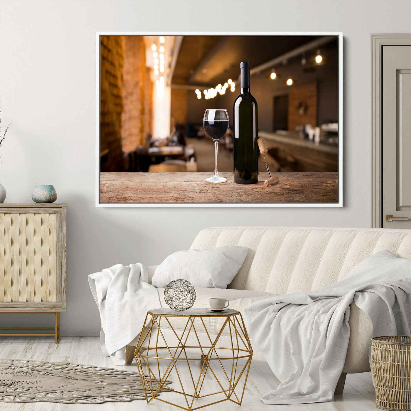 85278-MGV-CV-36X24-Wine and Bottle Wall Art Canvas Print