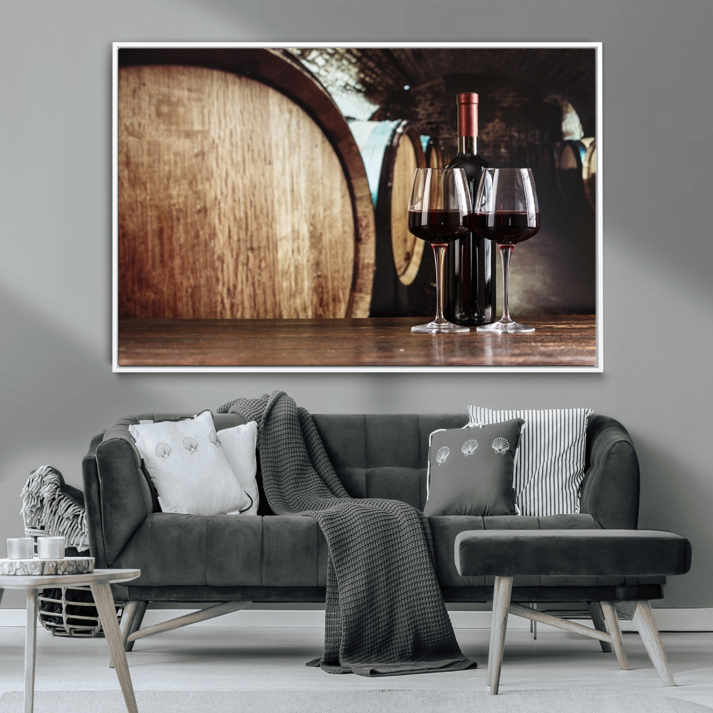 MGV-FC-36X24 - Wine and Barrel Wall Art Canvas Print