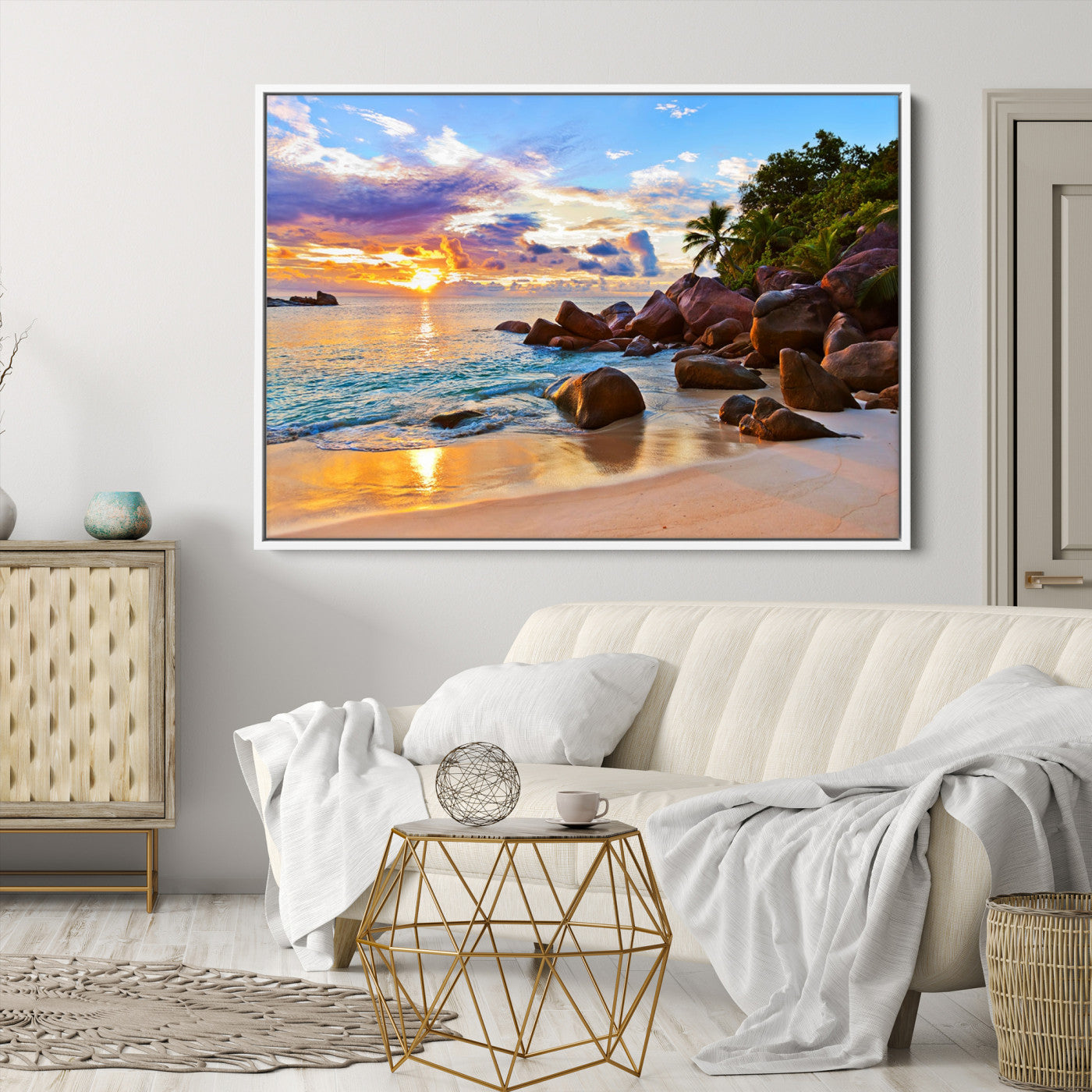 43209-MGV-CV-36X24-Tropical Island Beach Sunset Canvas Print