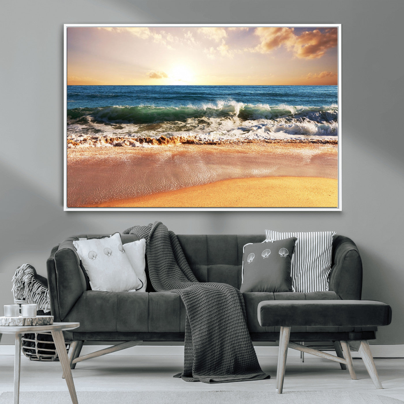 MGV-FC-36X24 - Serene Beach Path Canvas Art, Giclee Canvas Print with Gallery Wrap, Coastal Sand Dunes Wall Art Featuring Canon Print Quality