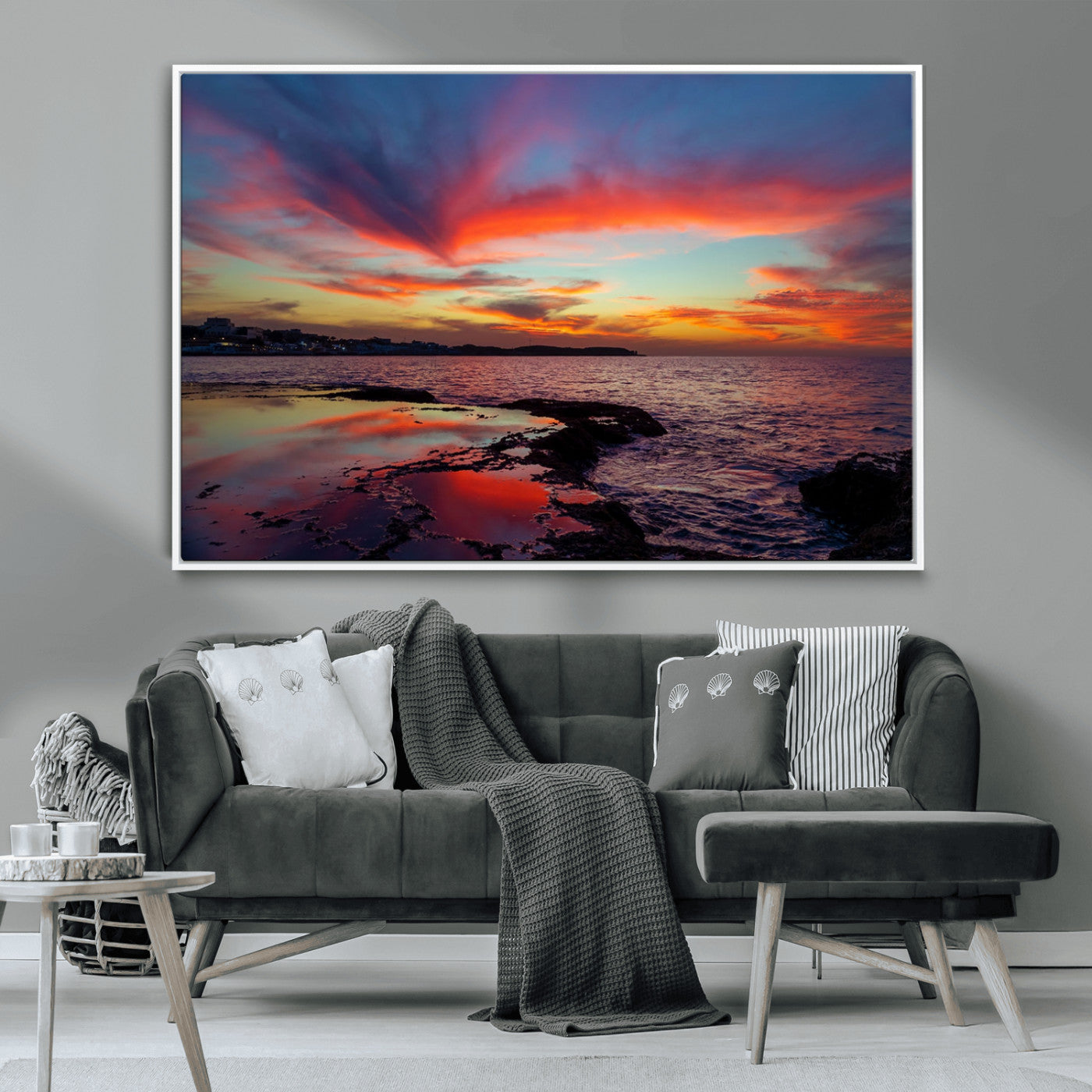MGV-FC-36X24 - Glorious Sunset on The Beach Wall Art Canvas Print
