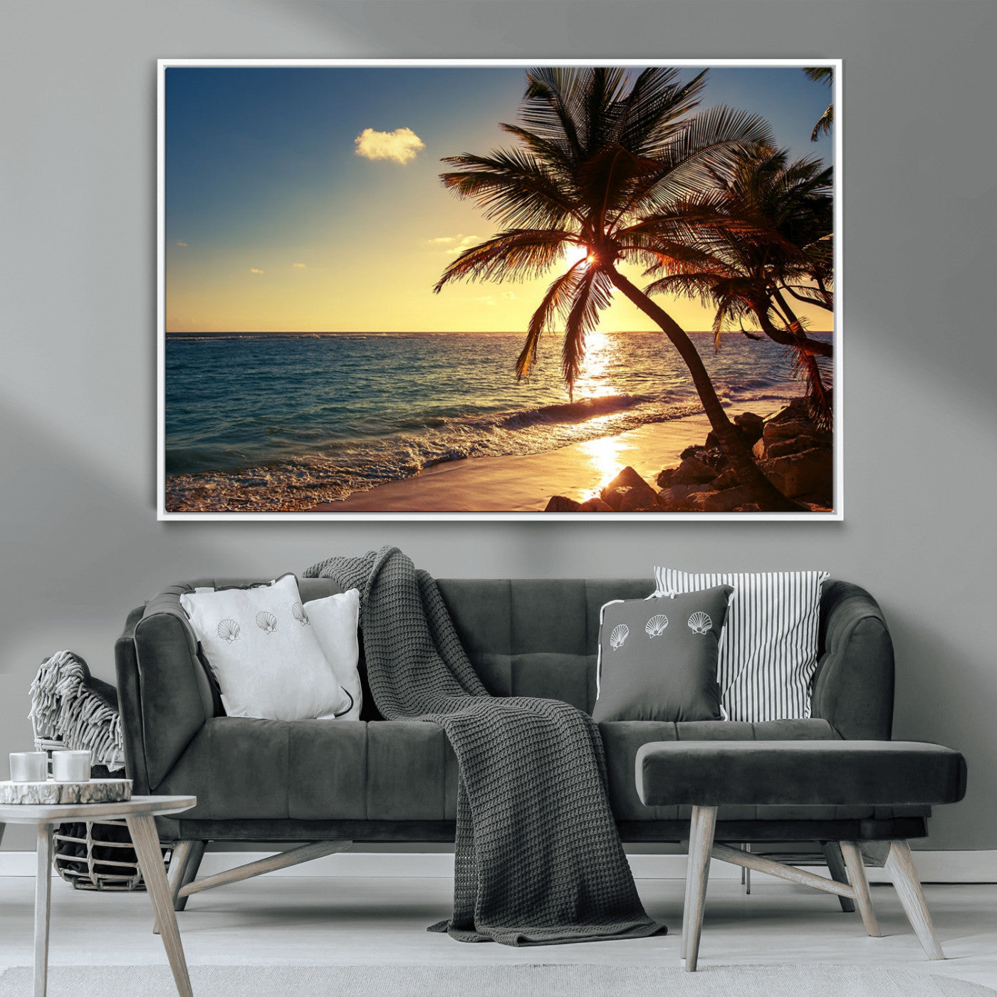 MGV-FC-36X24 - Sunset Palm Trees Wall Art Canvas Print