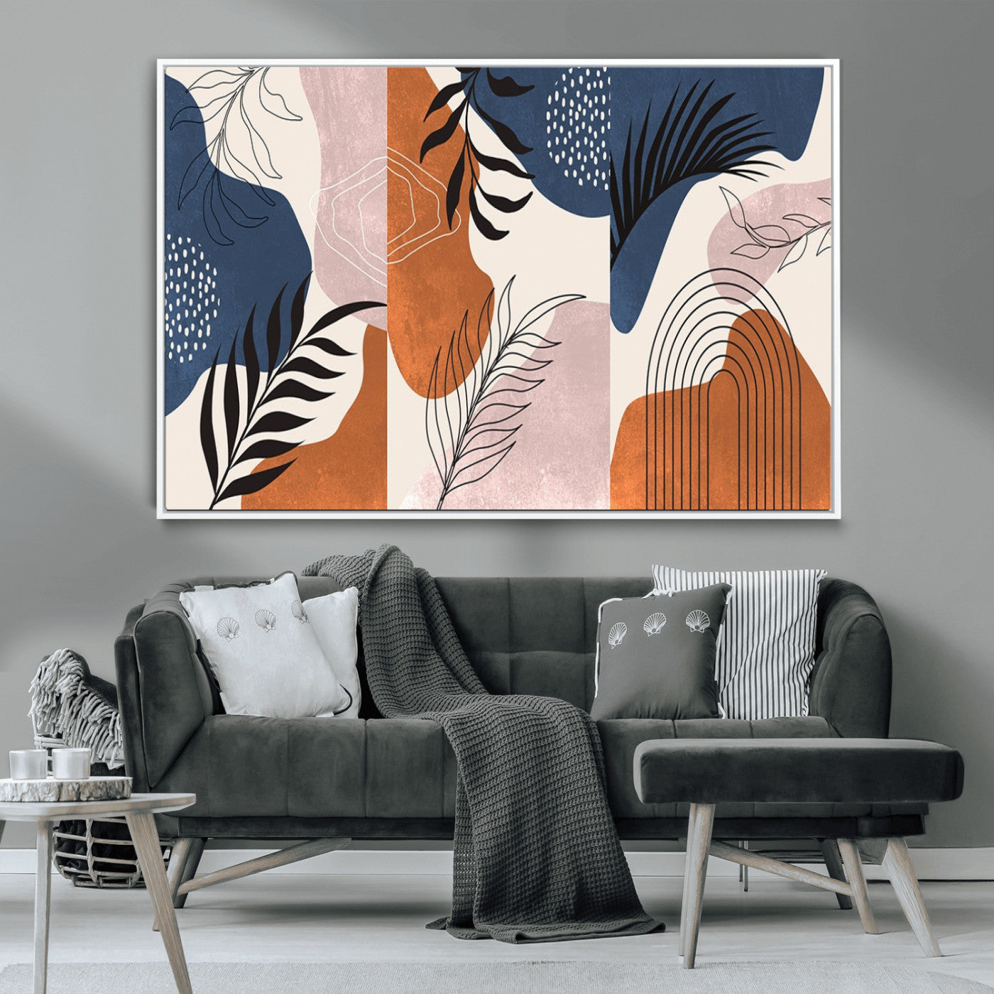 MGV-FC-36X24 - Boho Wall Art Canvas Print Set Mid-Century Prints Bohemian Wall Artwork Prints Boho Neutral,