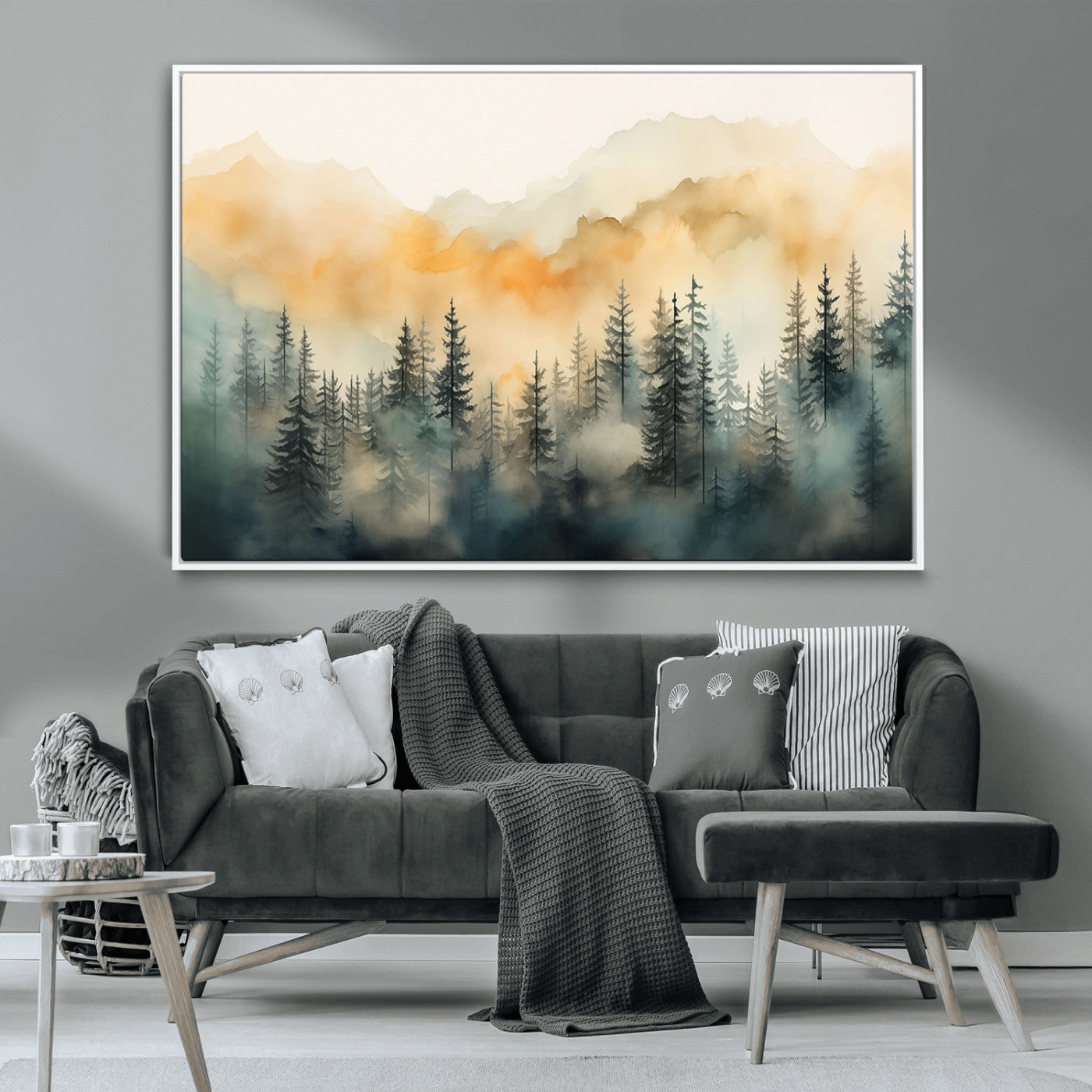 34155-MGV-CV-36X24-Abstract Forest Print - Mountain Wall Art | Autumn Landscape Canvas Print for Living Room, Bedroom, or Office | Large Wall Art Decor