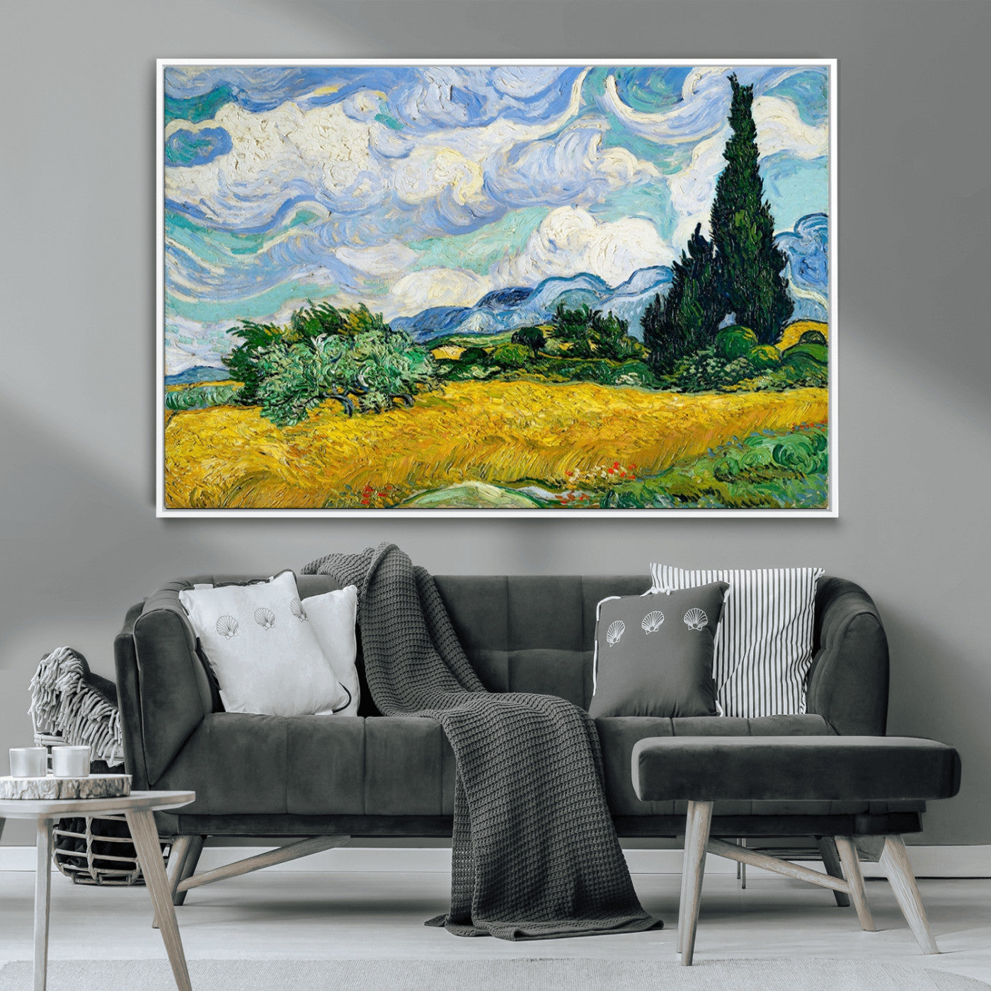 MGV-FC-36X24 - Wheatfield With Cypresses By Van Gogh Painting Wall Art Canvas Print