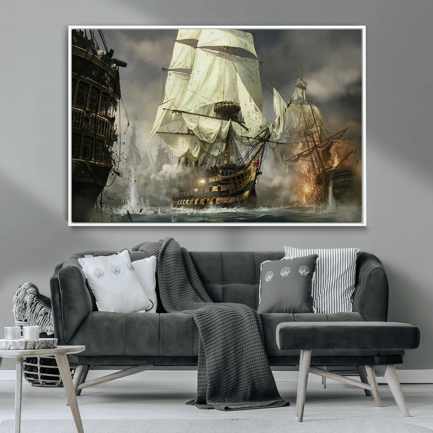 MGV-FC-36X24 - Pirate Ship War Wall Art Canvas Print