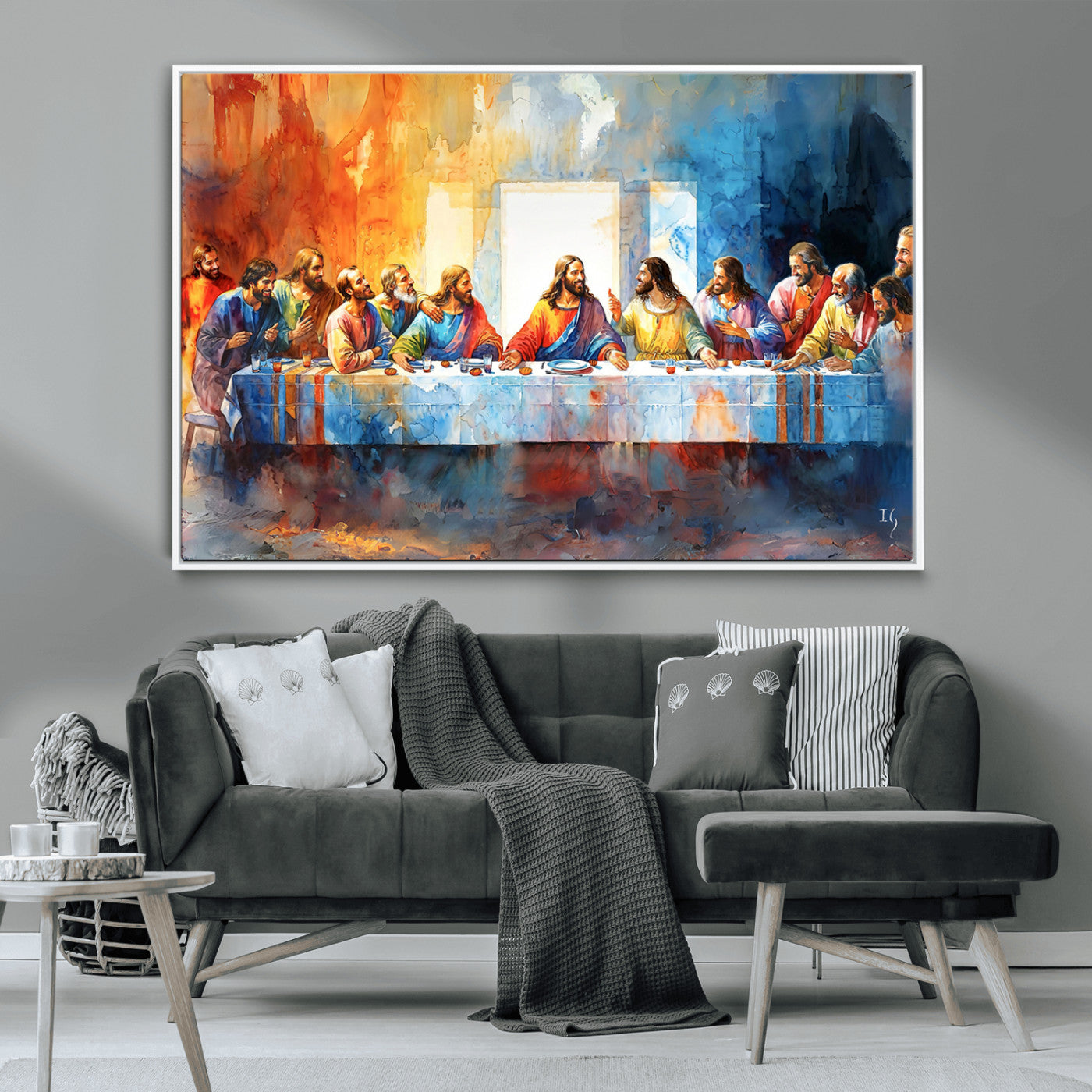 MGV-FC-36X24 - Abstract Waterolor The Last Supper Wall Art