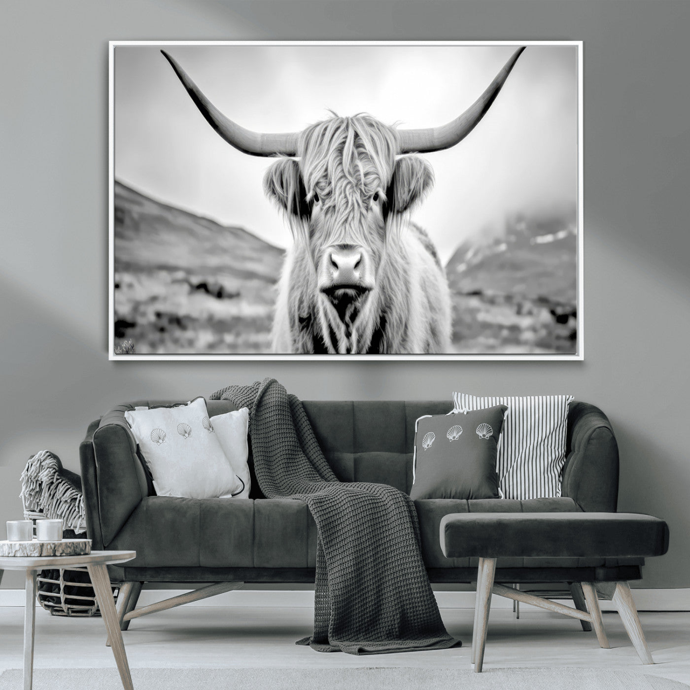 MGV-FC-36X24 - Scottish Cow Wall Art Canvas Print