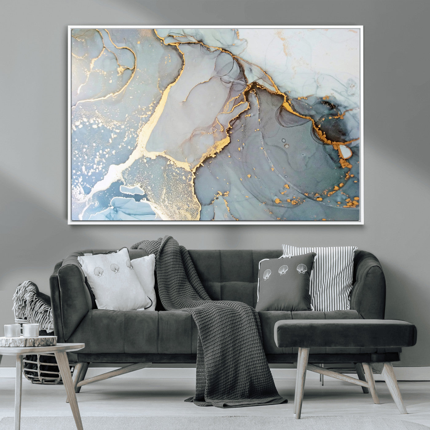 -Large Abstract Marble Wall Art Canvas Print for Living Room and Farmhouse Decor