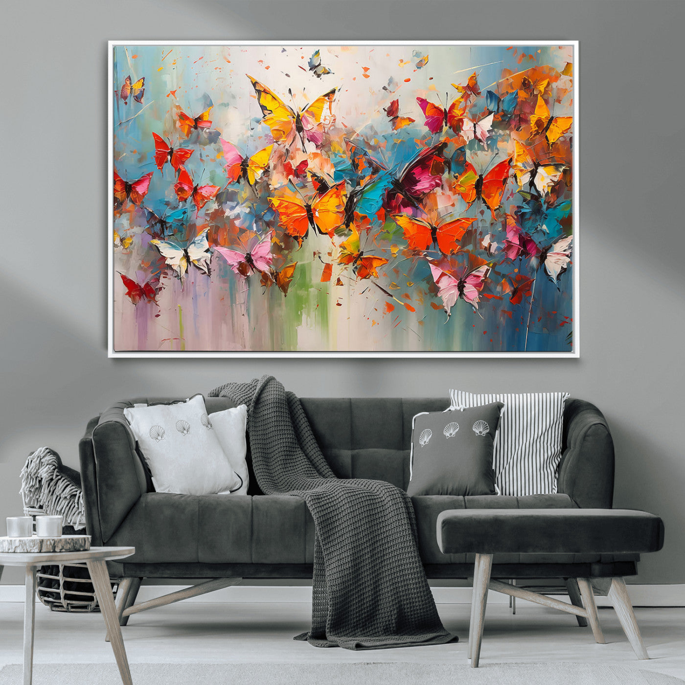 -Abstract Butterfly Wall Art Canvas Print