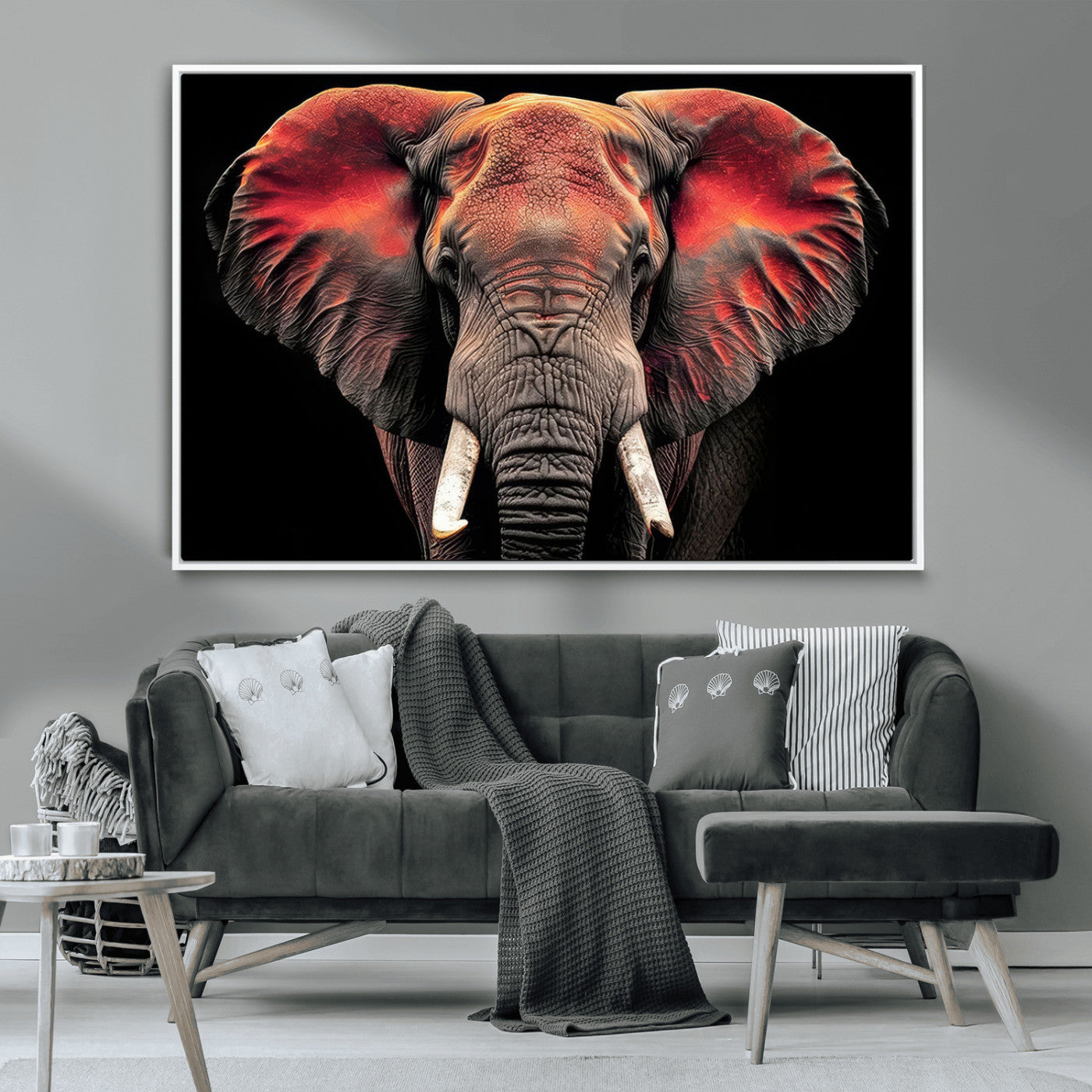 -Elephant Wall Art Canvas Print