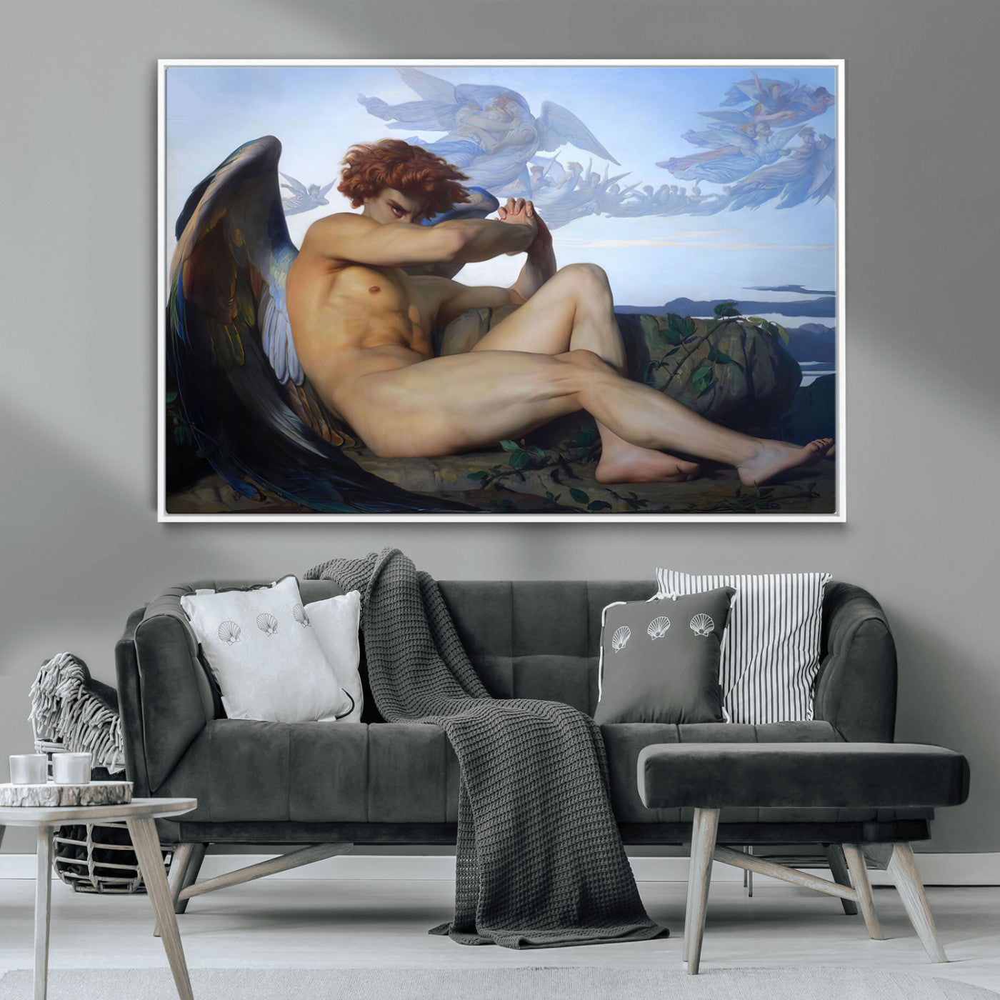 -Fallen Angel Wall Art Canvas Print – Classic Art, Framed, Ready to Hang - Alexandre Cabanel