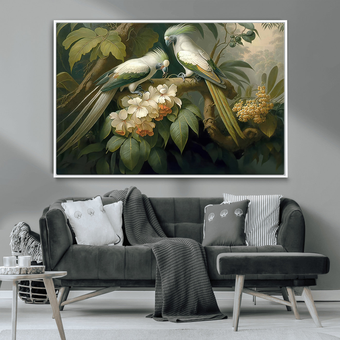 -Tropical Paradise Print Wall Art Stunning Artwork of a Parrot in a Lush Forest with Beautiful
