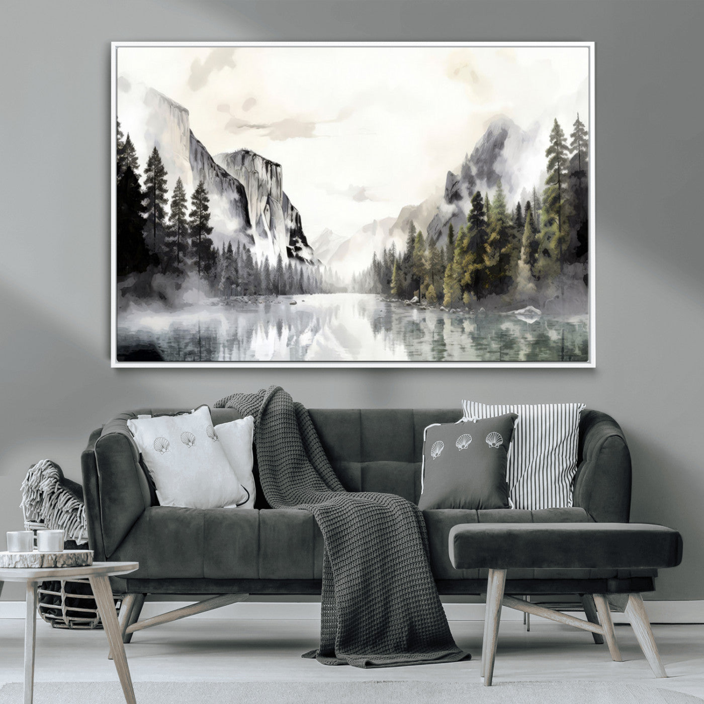 MGV-FC-36X24 - Yosemite Valley Wall Art Canvas Print – Framed and Ready to Hang – Majestic Nature Landscape Décor
