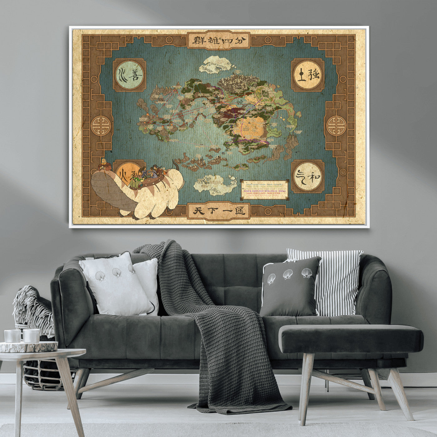 MGV-FC-36X24 - Push Pin World Map Canvas Print – Framed Wall Art for Couples to Track Their Travels – Anniversary